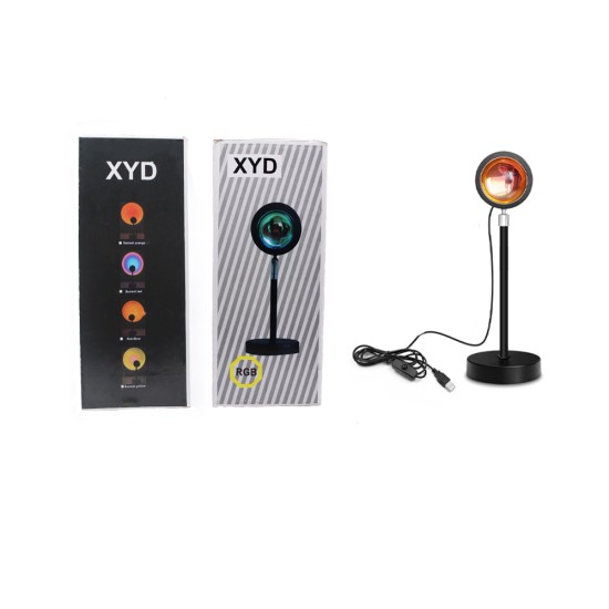 SUNSET LAMP WITH ADJUSTABLE BRIGHTNESS AND ADJUSTABLE STAND IN SUNSET YELLOW XYD/VG-012 SUNSET LAMP WITH ADJUSTABLE BRIGHTNESS AND ADJUSTABLE STAND IN SUNSET YELLOW XYD/VG-012
